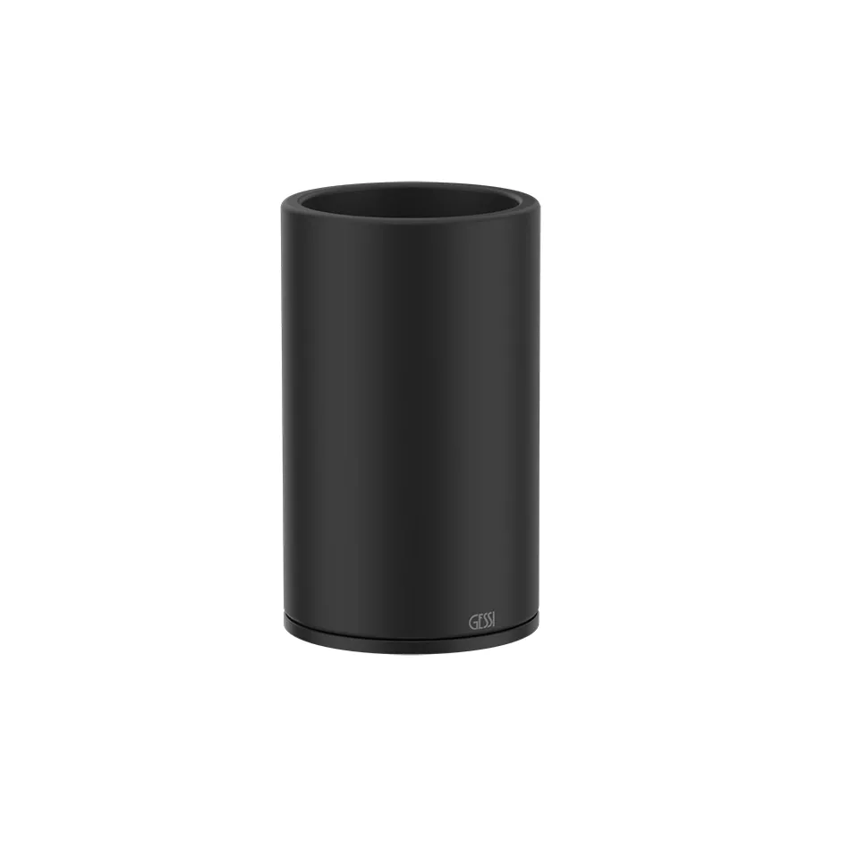 Gessi 316 Becherhalter mit schwarzem Becher als Standversion, schwarz matt - 54732299