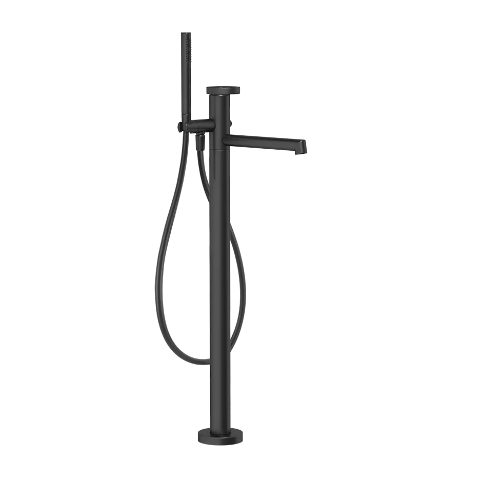 Gessi ANELLO Außenteil für freistehenden Wannenmischer mit Auslauf, Ausladung: 260mm, mit automatischem 2-Wege-Umsteller zum Ziehen, Schlauch 1,50m, Brausehalter und Antikalk-Handbrause, schwarz matt - 63328299 Gessi ANELLO Außenteil für freistehenden Wannenmischer mit Auslauf, Ausladung: 260mm, mit automatischem 2-Wege-Umsteller zum Ziehen, Schlauch 1,50m, Brausehalter und Antikalk-Handbrause, schwarz matt - 63328299