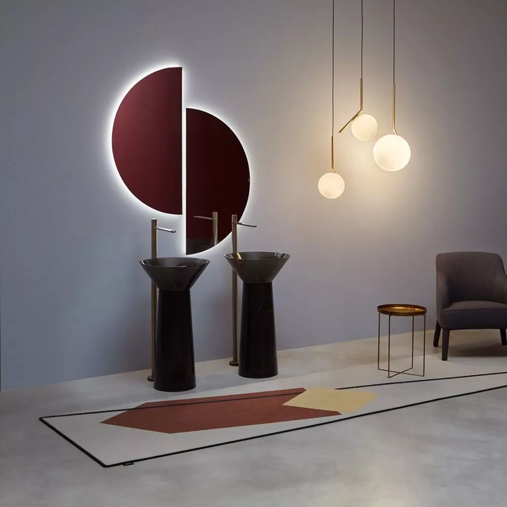 antoniolupi SPICCHIO halbrunder LED-Spiegel, H:108cm, B:54cm, Lichtfarbe: 4000K, neutralweiß-SPICCHIO108W-4000-SX