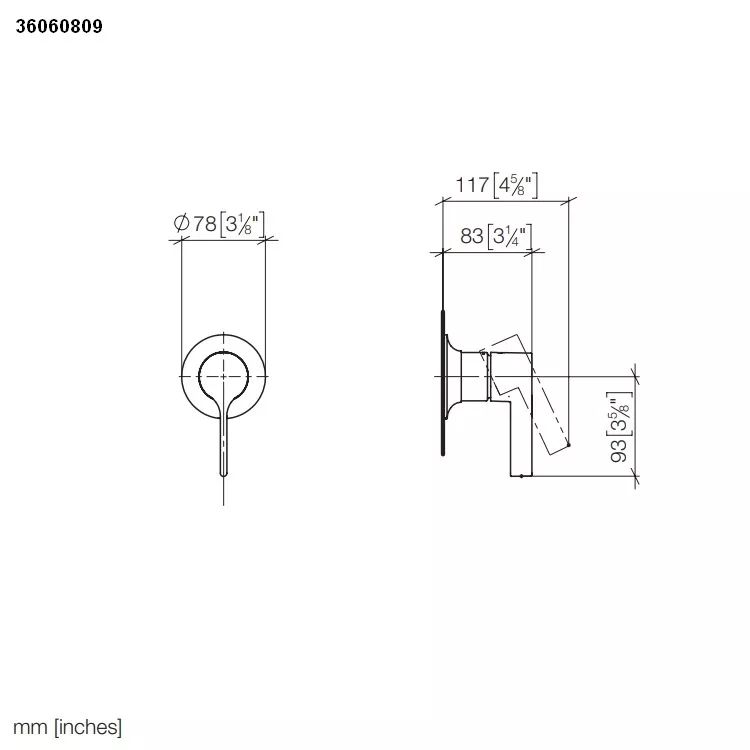 Dornbracht VAIA UP-Einhandbatterie mit Abdeckplatte, chrom-36060809-00