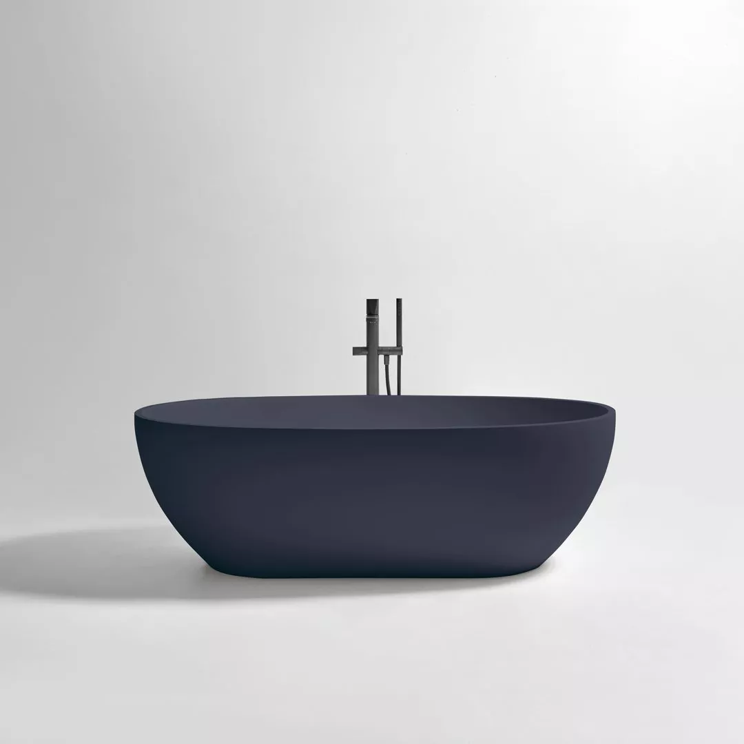 antoniolupi REFLEXLIGHT freistehende Badewanne aus Flumood®, 169x89x53cm, Wanneninnenraum weiß matt, außen lackiert in mamba-REFLEXLIGHT-5-MAMBA