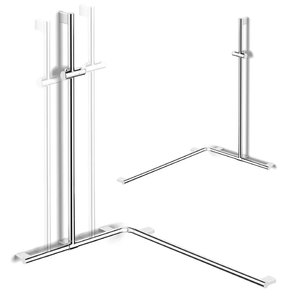 AVENARIUS free living! Eck-Handlauf mit Brausestange, RohrD:32mm, mit Gleiter, chrom-9004798010
