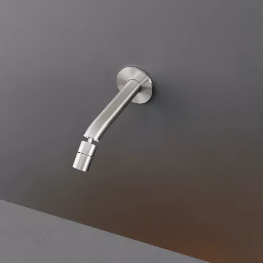 cea MIL 47 Wand-Auslauf mit beweglichem Perlator, Ausladung:165mm, edelstahl satiniert-MIL47S