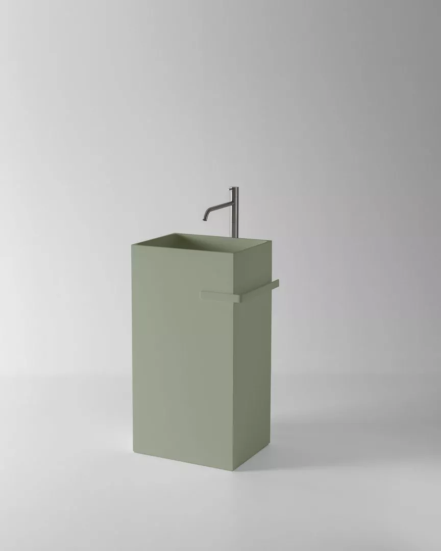 antoniolupi FUSTO freistehendes Waschbecken aus Colormood®, Breite: 45cm, Tiefe: 35cm, Höhe: 85cm, lackiert nach antoniolupi Farbkarte - FUSTO-4-DIV