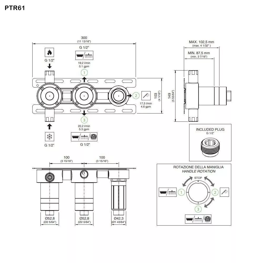 cea Unterputz-Einbauteil-PTR61