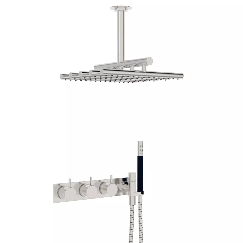 vola 5474R-051A Unterputz-Brause-Thermostat, Decken-Regenbrause 050A, Hebel:25mm, chrom-5474R-051A-16