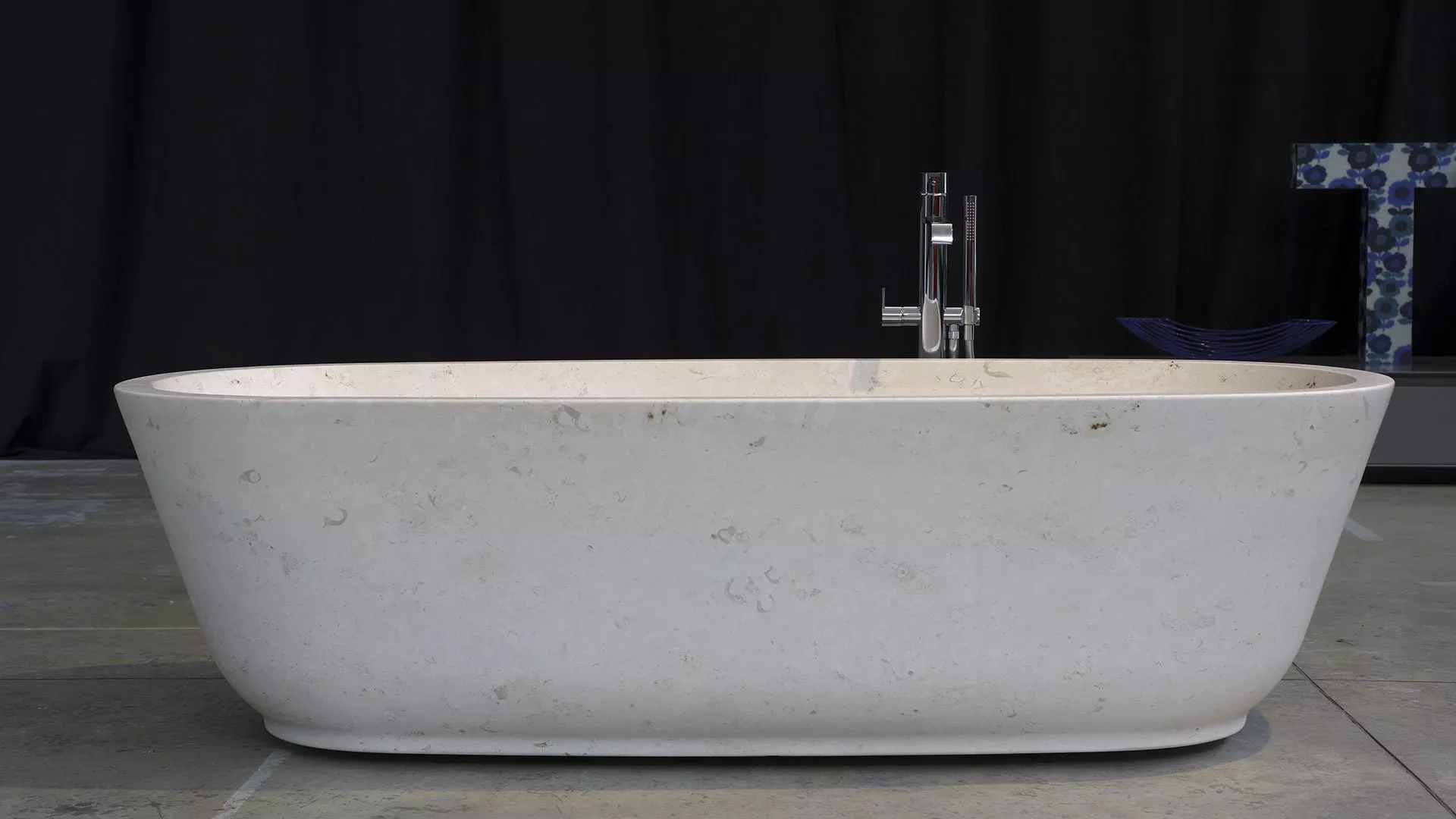 antoniolupi BAÌA Badewanne aus Naturstein, 185x90x50cm, pietra luna-BAIA-PIETRALUNA