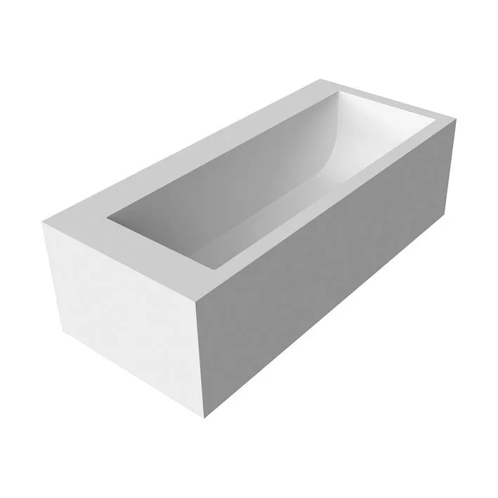 antoniolupi BIBLIO Badewanne mit 2 Armaturenrändern, 180x80x53,5cm, 3 Seiten verkleidet, Version links, weiß matt, Ablaufgarnitur weiß matt-BIBLIO323L_SX