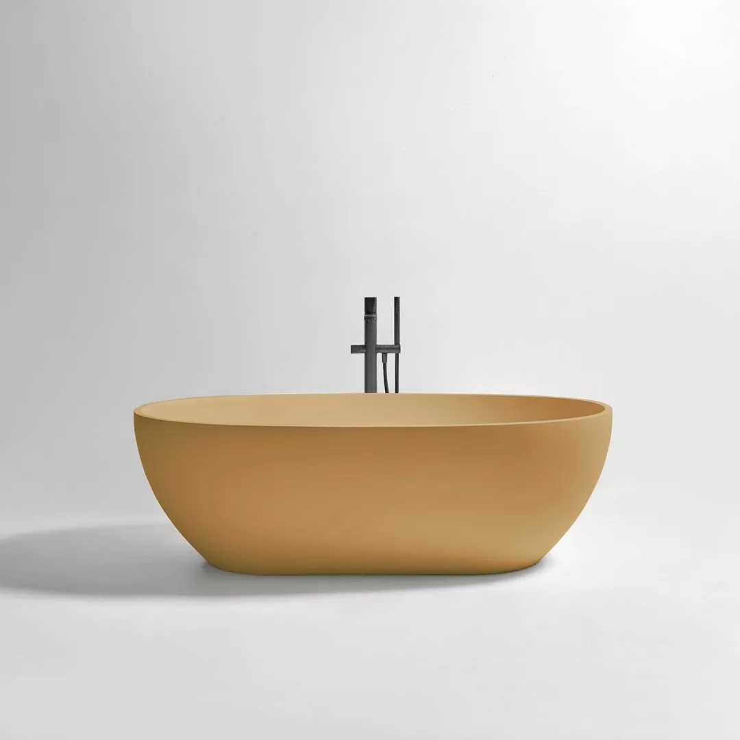 antoniolupi REFLEXLIGHT freistehende Badewanne aus Flumood®, 169x89x53cm, Wanneninnenraum weiß matt, außen lackiert in mamba-REFLEXLIGHT-5-MAMBA