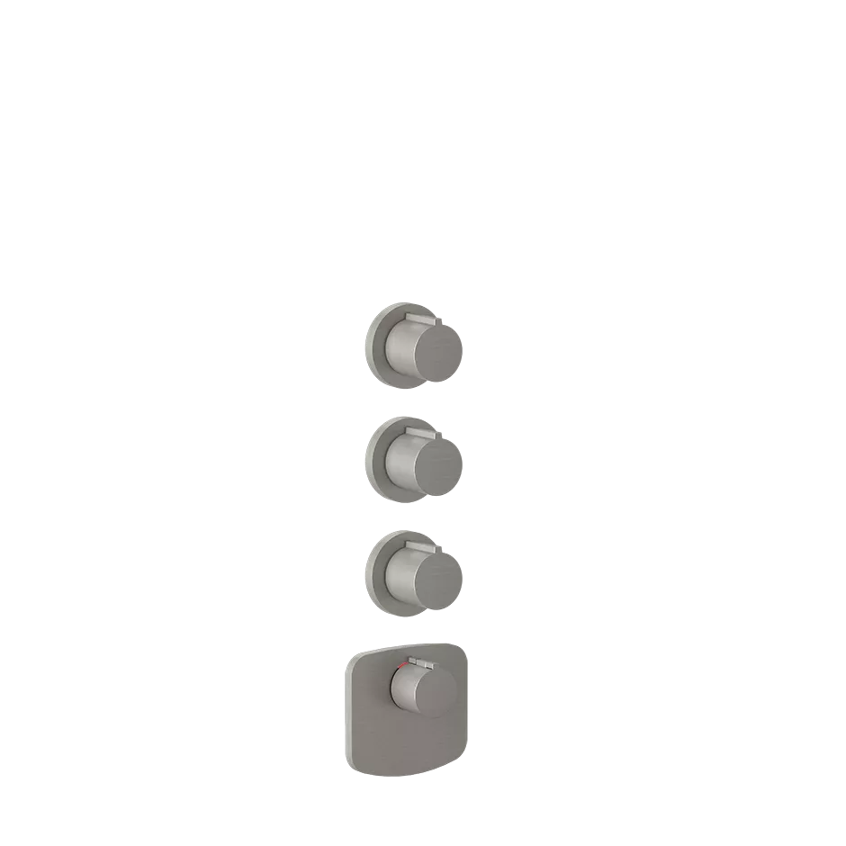 Gessi ANELLO Außenteil für Hochleistungsthermostat zur Wandmontage, 3-Wege, mit einzelnen Rosetten, chrom gebürstet - 43236147 Gessi ANELLO Außenteil für Hochleistungsthermostat zur Wandmontage, 3-Wege, mit einzelnen Rosetten, chrom gebürstet - 43236147