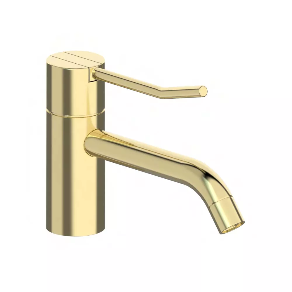 vola HV1L/150 Waschtisch-Einhebelmischer, Höhe:120mm, Ausladung:150mm, ohne Ablaufgarnitur, Hebel:100mm, messing poliert-HV1L/150-19 vola HV1L/150 Waschtisch-Einhebelmischer, Höhe:120mm, Ausladung:150mm, ohne Ablaufgarnitur, Hebel:100mm, messing poliert-HV1L/150-19