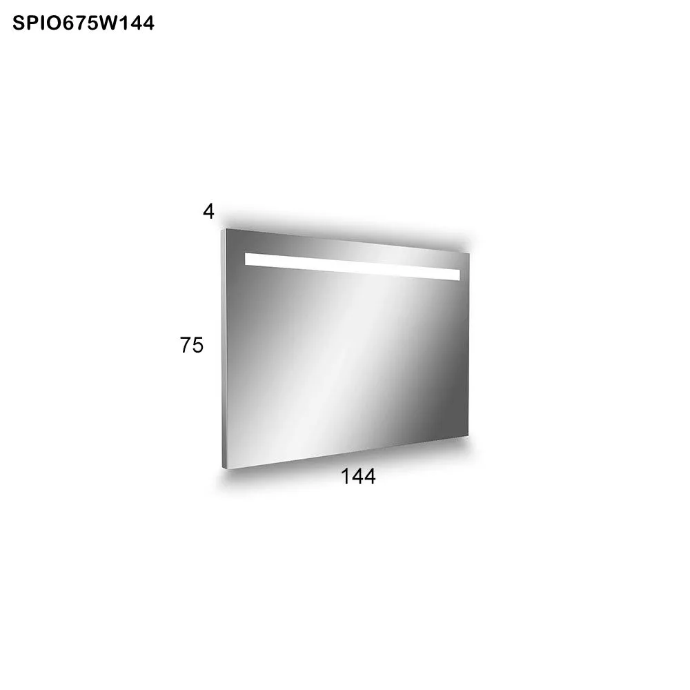 antoniolupi SPIO rechteckiger LED-Spiegel, Breite: 144cm, Höhe: 75cm, Lichtfarbe: 4000K, neutralweiß-SPIO675W144-4000
