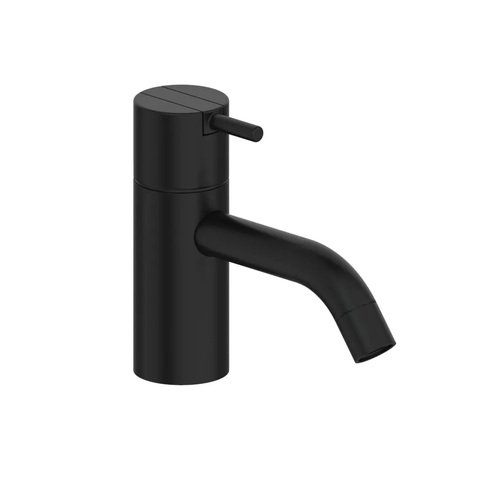 vola HV1EB Niederdruck-Waschtisch-Einhebelmischer, Ausladung:114mm Höhe:120mm, ohne Ablaufgarnitur, Hebel:25mm, schwarz matt-HV1EB-27