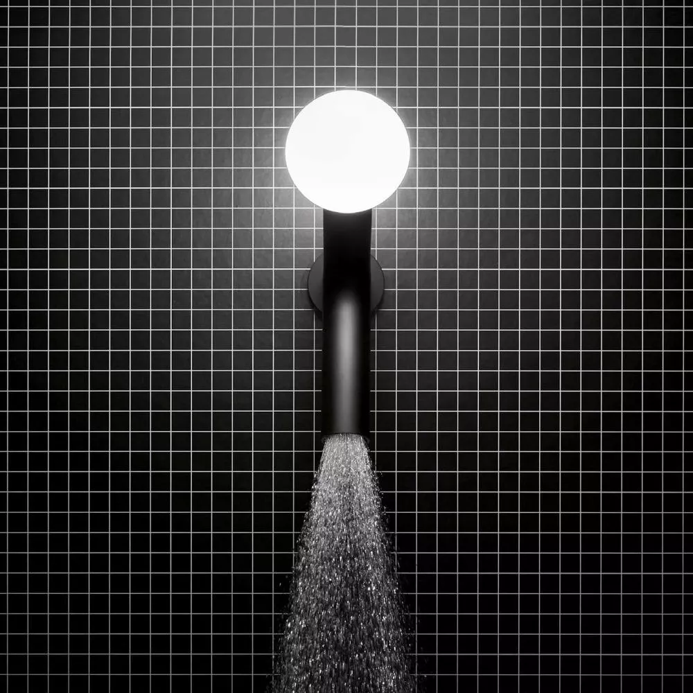 antoniolupi APOLLO Wand-Kopfbrause mit LED-Beleuchtung, schwarz matt-APOLLO2
