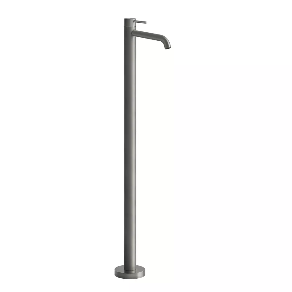 Gessi 316 FLESSA freistehender Waschtischmischer mit Auslauf, Ausladung: 156mm, ohne Ablaufgarnitur, edelstahl matt gebürstet - 54097239