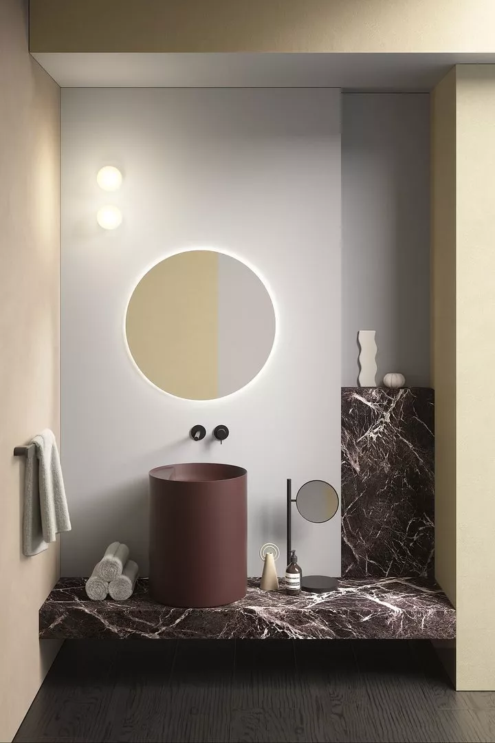 antoniolupi SIMPLO Aufsatzbecken aus Colormood®, Höhe: 40cm, Durchmesser: 45cm, ohne Hahnloch, lackiert nach antoniolupi Farbkarte-SIMPLO4540-CO-DIV-0-0