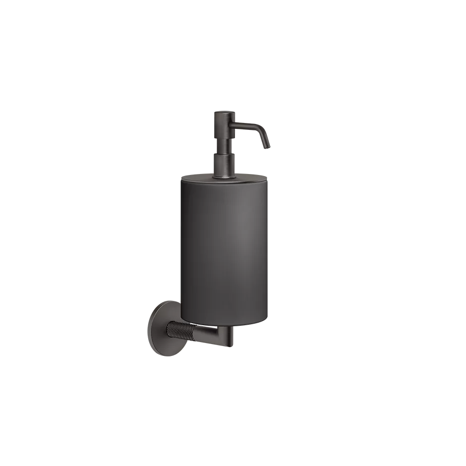 Gessi ANELLO Seifenspender zur Wandmontage, mit schwarzem Behälter, metall schwarz gebürstet PVD - 63714707 Gessi ANELLO Seifenspender zur Wandmontage, mit schwarzem Behälter, metall schwarz gebürstet PVD - 63714707