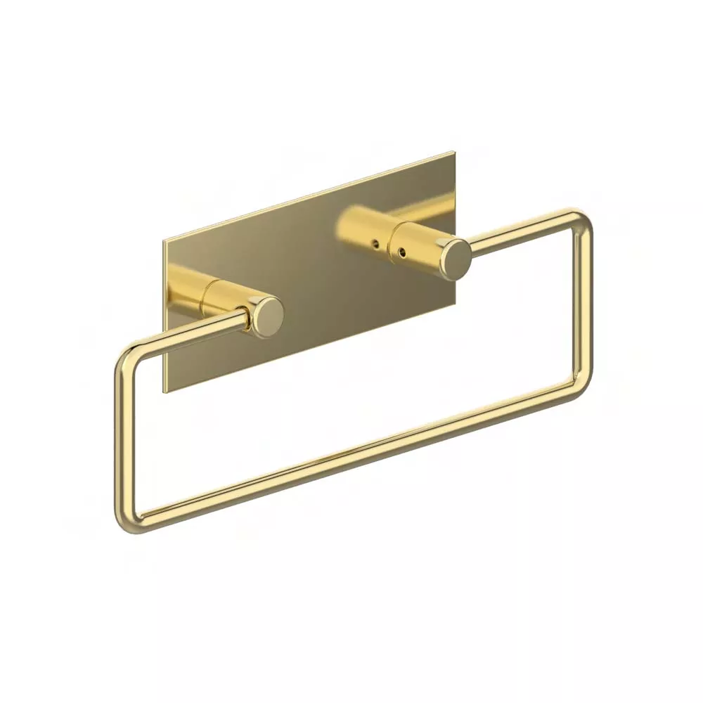 vola T15 Wand-Bügel-Handtuchhalter mit Wandplatte, Breite:234mm, messing poliert-T15-19