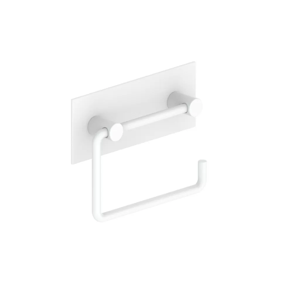 vola T12 Wand-Toilettenpapierhalter mit Wandplatte, Breite:128mm, weiß matt-T12-28