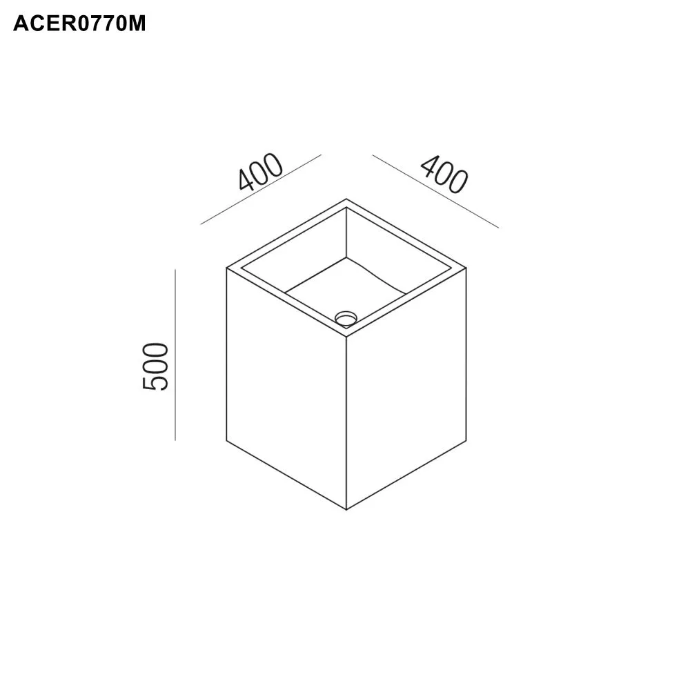 Agape CUBE Wandbecken aus Eichenholz, Breite: 40cm, Tiefe: 40cm, Höhe: 50cm, inklusive brüniert gebürsteter Ablaufgarnitur, rovere naturale - ACER0770MRTBR