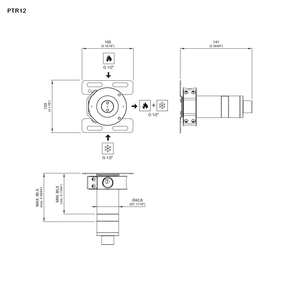 cea Unterputz-Einbauteil-PTR12