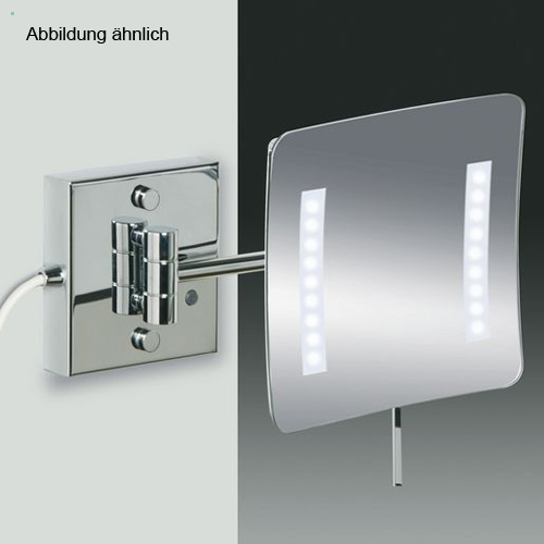 WINDISCH 99857/1 LED-Wand-Kosmetikspiegel mit Sensor 1-armig, gold/5-fach/Stecker-99857/1O5X