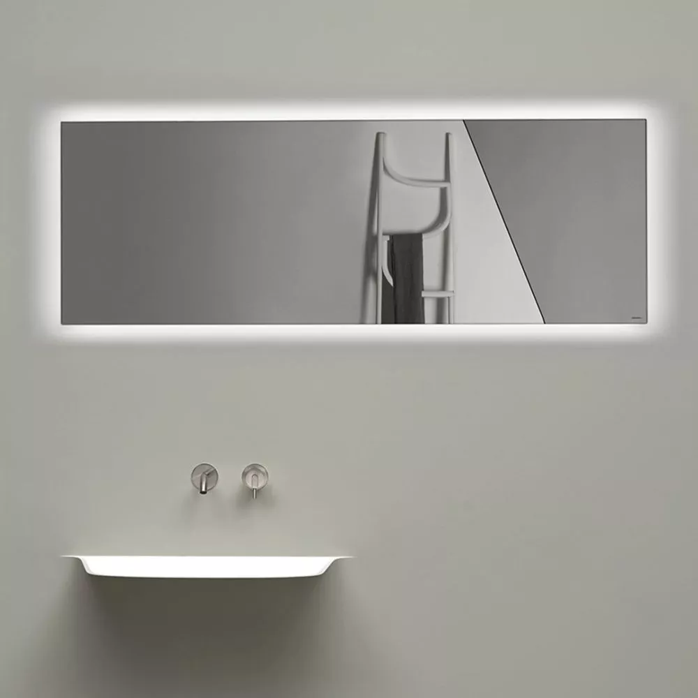 antoniolupi APICE rechteckiger LED-Spiegel, H:50cm, B:90cm, Lichtfarbe:3000K, warmweiß-APICE50W90_3000