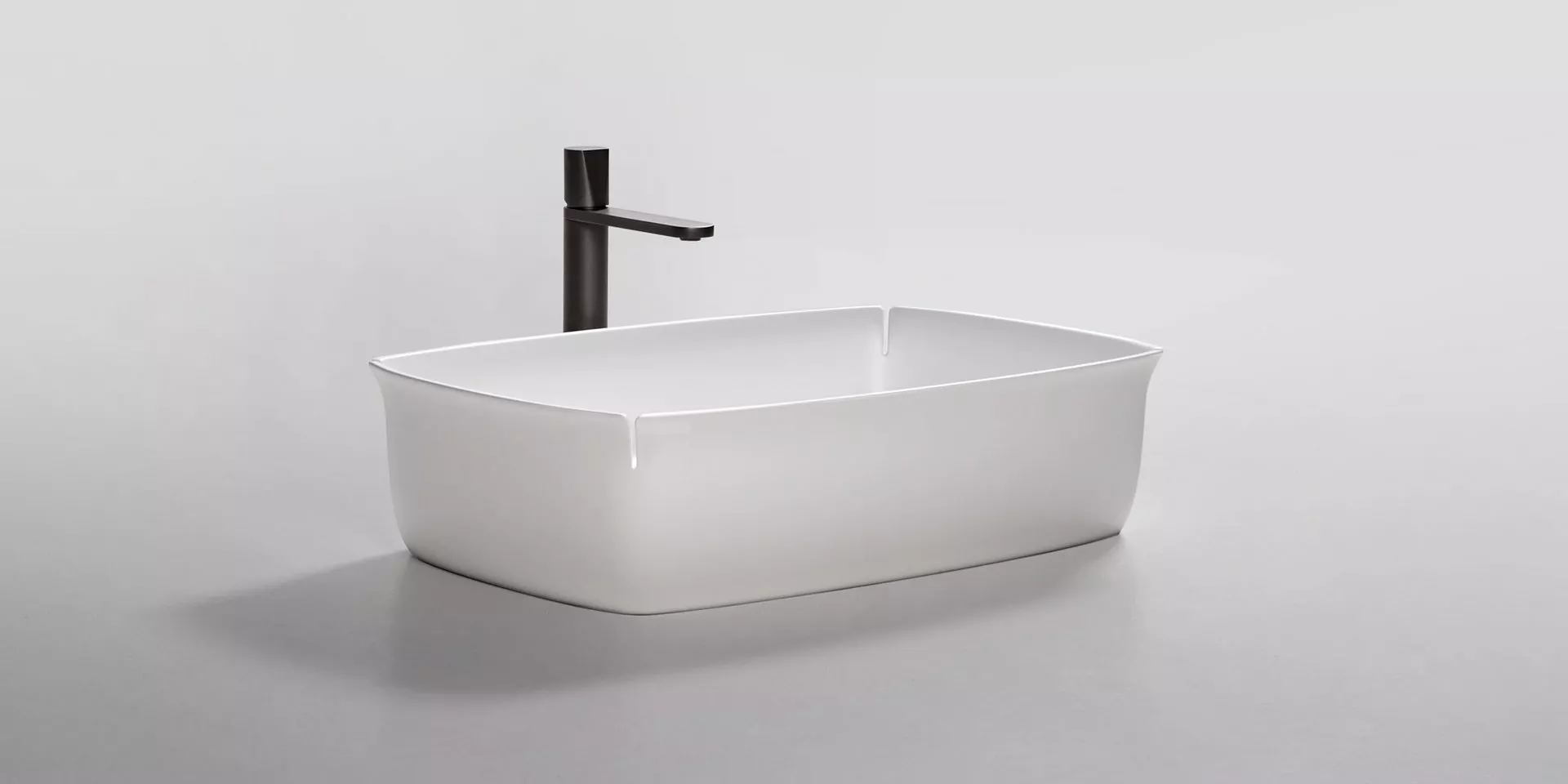 antoniolupi BLOOM rechteckiges Aufsatzbecken aus Flumood®, 61x41cm, weiß matt-BLOOM-2
