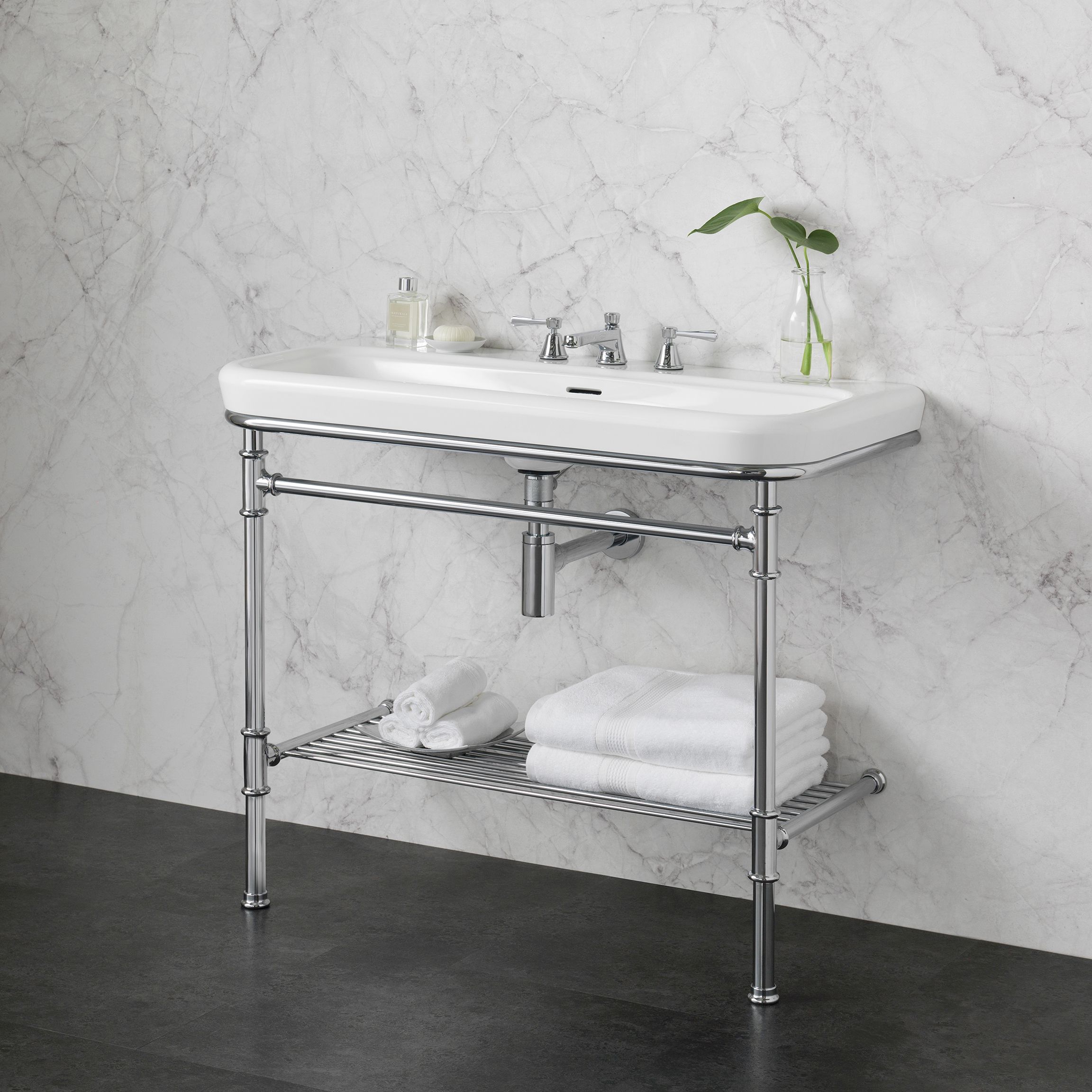 victoria + albert METALLO 100 Waschbeckenständer mit Waschbecken-MET-100-3TH-PC