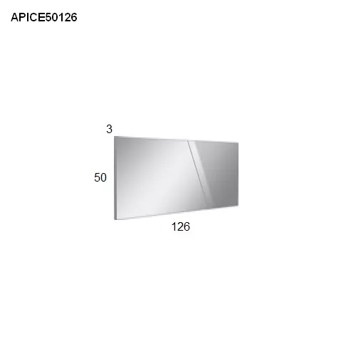 antoniolupi APICE rechteckiger Spiegel, H:50cm, B:126cm-APICE50126