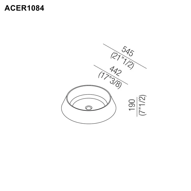 Agape BJHON 2 rundes Aufsatzbecken aus Cristalplant®, Durchmesser: 54,5cm, Höhe: 19cm, weiß matt - ACER1084Z Agape BJHON 2 rundes Aufsatzbecken aus Cristalplant®, Durchmesser: 54,5cm, Höhe: 19cm, weiß matt - ACER1084Z