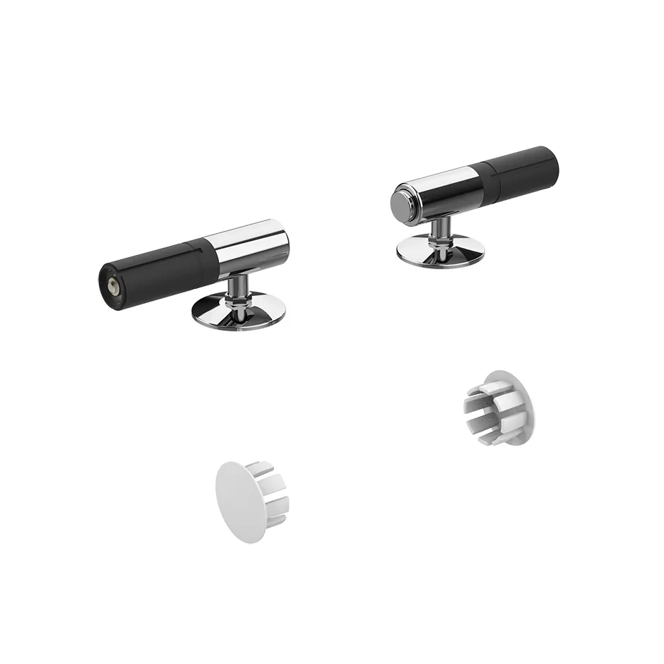 Gessi 316 WC-Sitz-Scharniere mit Absenkautomatik für WC-Sitz 39168, mit seitlichen Abdeckstöpseln für Wand-WC, chrom - 39184031