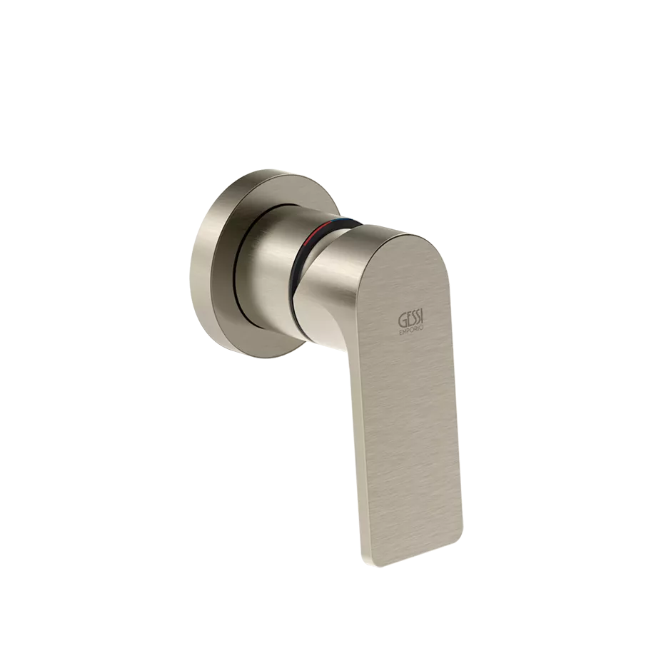 Gessi VIA BIGLI Fertigmontageset für Waschtisch/Wanne/Dusch-Einhebelmischer zur Wandmontage, 1-Weg, für separaten Auslauf, mit runder Rosette und flachem Hebel, Finox Optik - 62033149 Gessi VIA BIGLI Fertigmontageset für Waschtisch/Wanne/Dusch-Einhebelmischer zur Wandmontage, 1-Weg, für separaten Auslauf, mit runder Rosette und flachem Hebel, Finox Optik - 62033149
