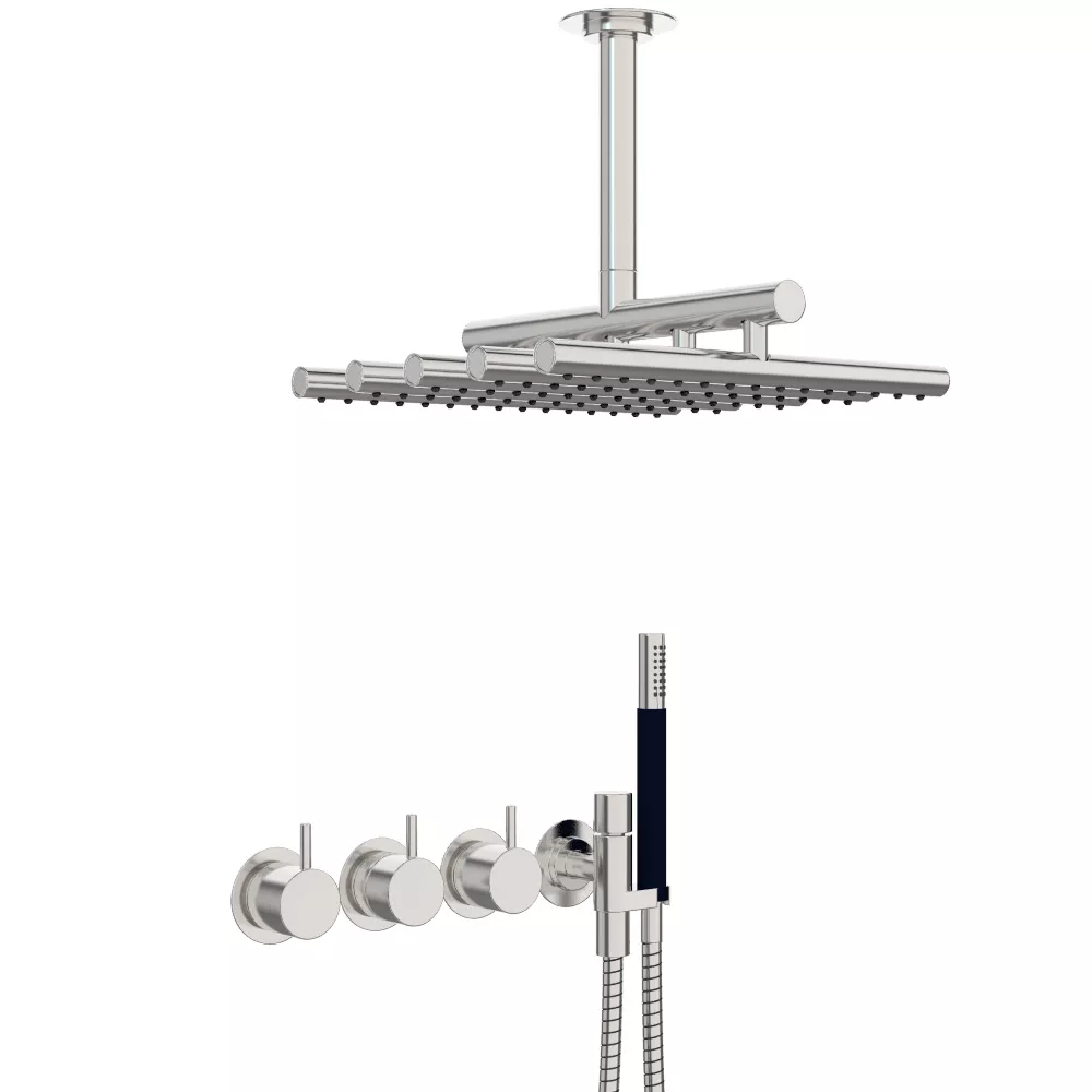 vola 5471R-051A Unterputz-Brause-Thermostat, Decken-Regenbrause 050A, Hebel:25mm, chrom-5471R-051A-16
