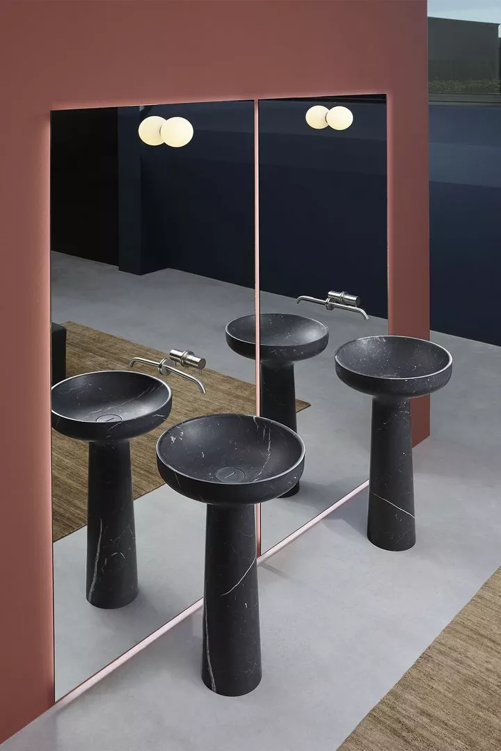 antoniolupi BOLLA Spiegelleuchte aus Borosilikatglas mit Aluminiumhalterung, Durchmesser: 8cm, Lichtfarbe: 3000K, warmweiß-BOLLA-3000