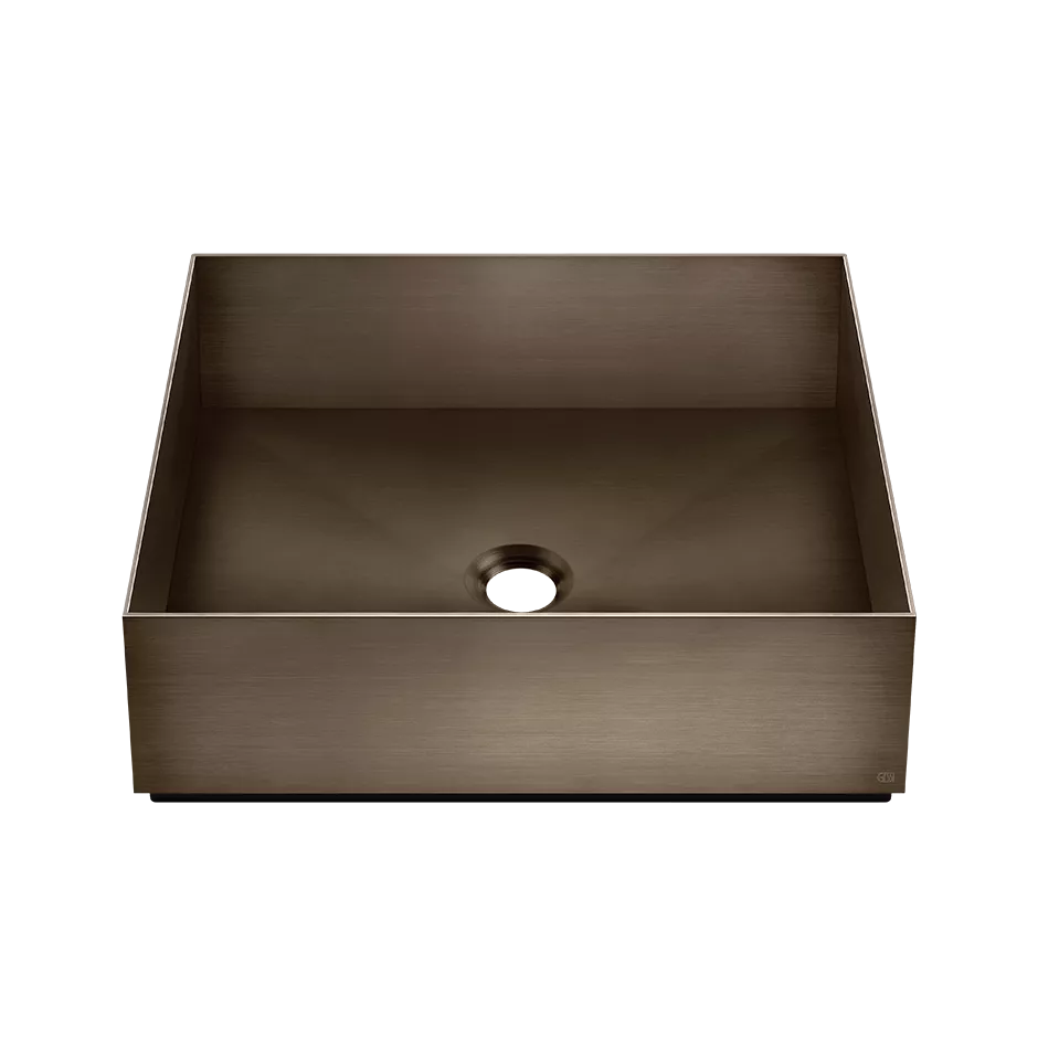 Gessi 316 quadratisches Aufsatzbecken ohne Überlauf aus Edelstahl, Breite: 40cm, Tiefe: 40cm, Höhe: 12,5cm, passendes Ablaufventil 54599 separat bestellbar, coffee bronze gebürstet PVD - 54605761 Gessi 316 quadratisches Aufsatzbecken ohne Überlauf aus Edelstahl, Breite: 40cm, Tiefe: 40cm, Höhe: 12,5cm, passendes Ablaufventil 54599 separat bestellbar, coffee bronze gebürstet PVD - 54605761