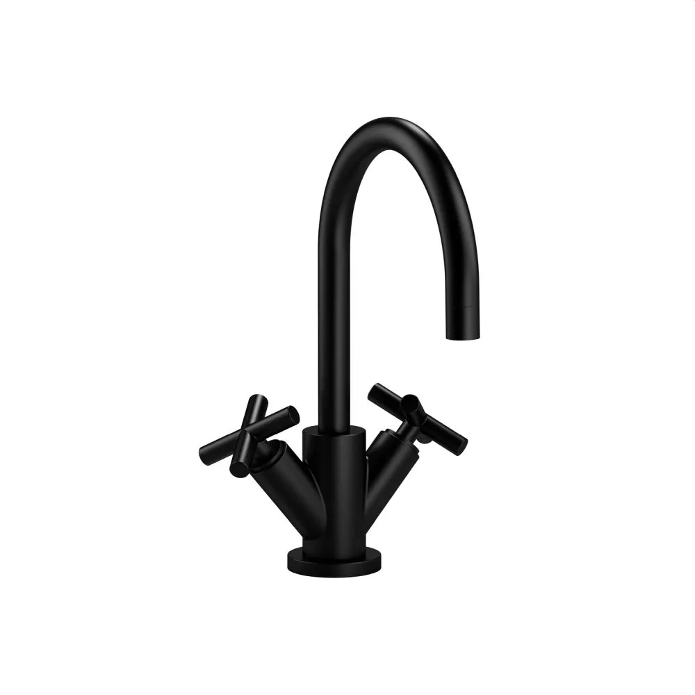 Dornbracht TARA Waschtisch-Einlochbatterie mit Ablaufgarnitur, schwarz matt-22513892-33