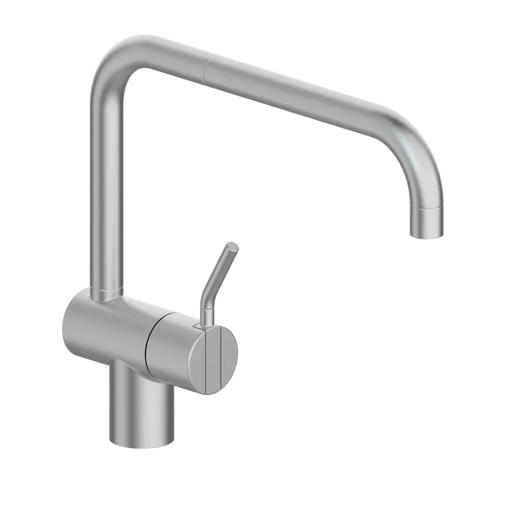 vola KV1M/250 Einhebelmischer mit Doppelschwenkauslauf, Ausladung:250mm, ohne Ablaufgarnitur, Hebel:60mm, edelstahl-KV1M/250-40