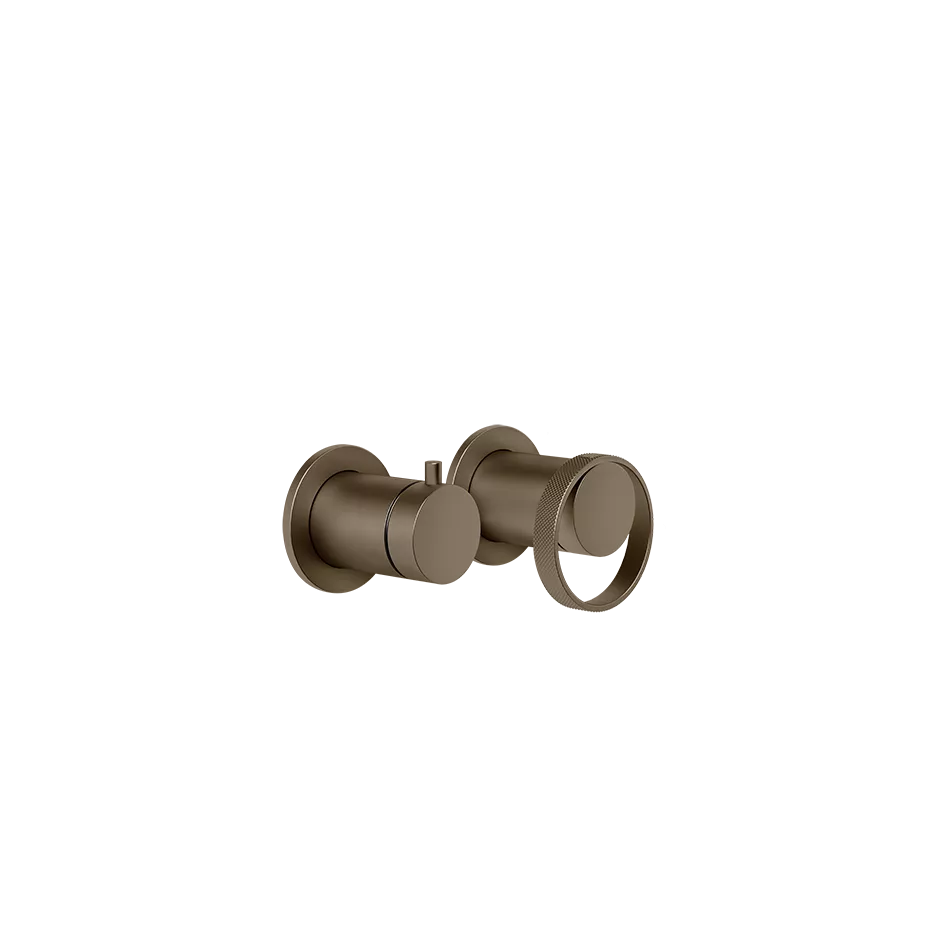 Gessi ANELLO Außenteil für Unterputz-Einhebelmischer für die Dusche/Wanne zur Wandmontage, mit 2-Wege-Umlenkkartusche und einzelnen Rosetten, coffee bronze gebürstet PVD - 63380761