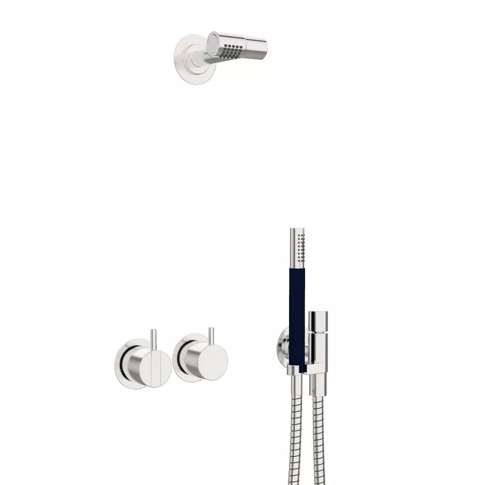 vola 2471-081 Unterputz-Brause-Einhebelmischer mit 2-Wege-Umstellung mit Wand-Kopfbrause 080, Hebel:25mm, chrom-2471-081-16