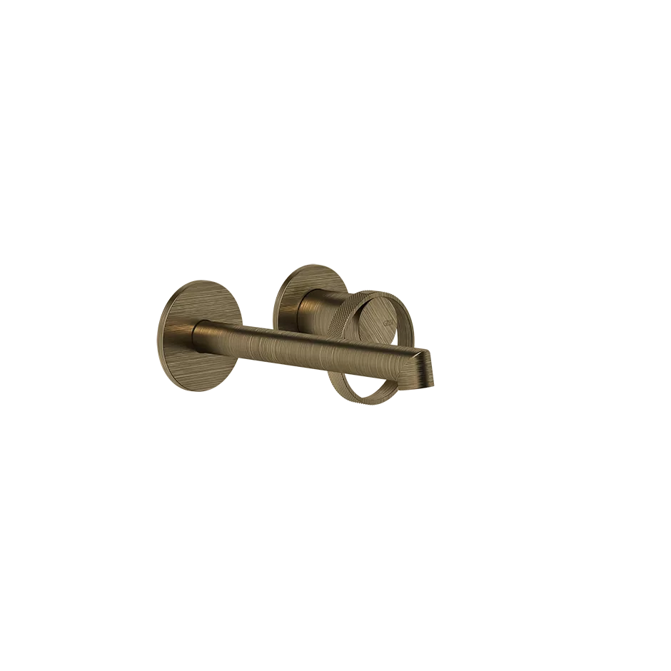 Gessi ANELLO Außenteil für Waschtisch-Einhebelmischer mit Auslauf zur Wandmontage, Ausladung: 130-160mm, mit einzelnen Rosetten 65mm, ohne Ablaufgarnitur, messing antik - 63381713 Gessi ANELLO Außenteil für Waschtisch-Einhebelmischer mit Auslauf zur Wandmontage, Ausladung: 130-160mm, mit einzelnen Rosetten 65mm, ohne Ablaufgarnitur, messing antik - 63381713