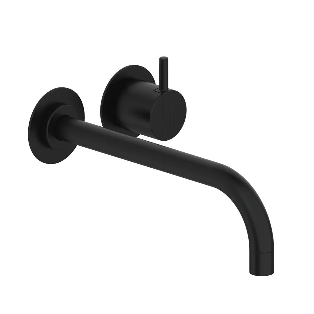 vola 121X Unterputz-Waschtisch-Einhebelmischer, Ausladung:225mm, Hebel rechts:25mm, schwarz matt-121X-27