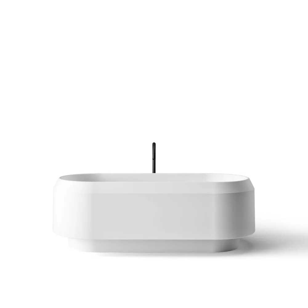 Agape LARIANA freistehende Badewanne aus Cristalplant®, Breite: 168cm, Tiefe: 77cm, Höhe: 56,3cm, inklusive Ablaufgarnitur, innen weiß matt, Schürze weiß matt - AVAS1080ZZ Agape LARIANA freistehende Badewanne aus Cristalplant®, Breite: 168cm, Tiefe: 77cm, Höhe: 56,3cm, inklusive Ablaufgarnitur, innen weiß matt, Schürze weiß matt - AVAS1080ZZ