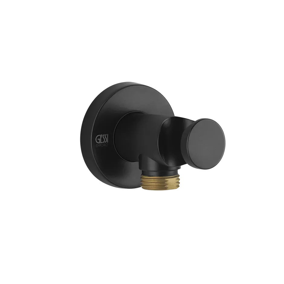 Gessi EMPORIO Wandanschlussbogen mit Brausehalter, 1/2 Anschluss, schwarz matt - 38761299