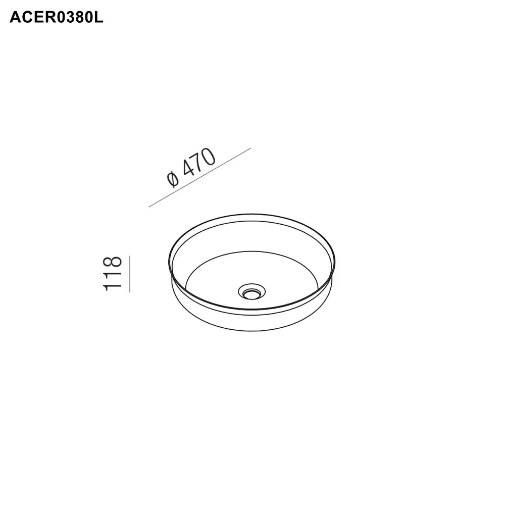Agape UNDICI INBOX rundes Aufsatzbecken aus Messing, Durchmesser: 47cm, Höhe: 11,8cm, inklusive Ablaufgarnitur, brüniert gebürstet - ACER0380LBR