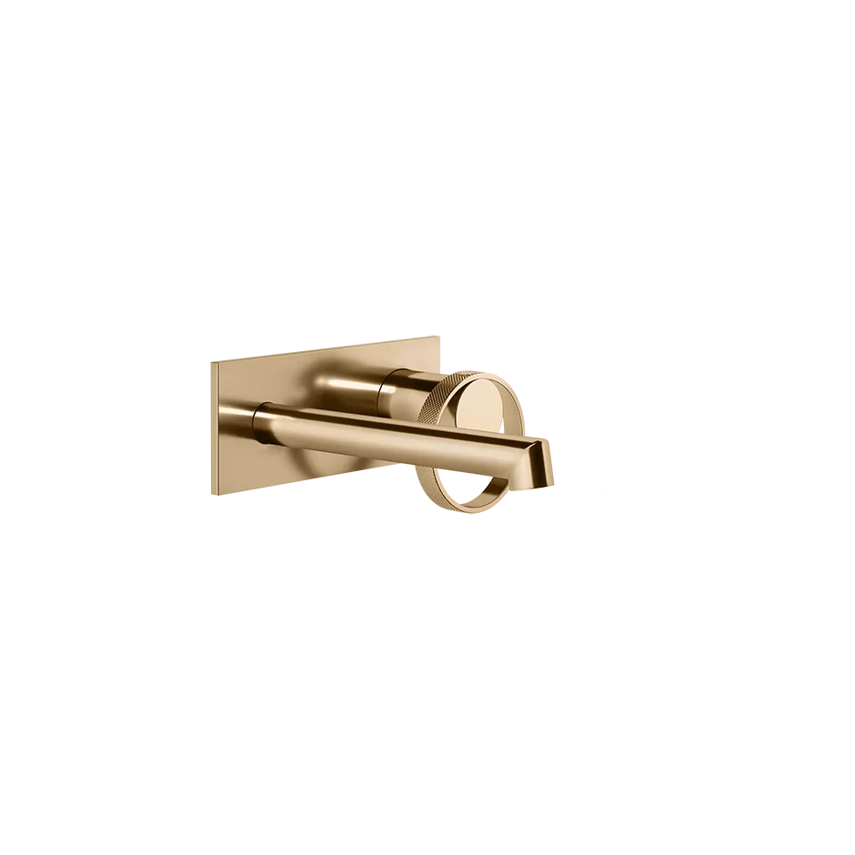 Gessi ANELLO Außenteil für Waschtisch-Einhebelmischer mit Auslauf zur Wandmontage, Ausladung: 130-160mm, mit rechteckiger Platte, ohne Ablaufgarnitur, warmes bronze PVD - 63388735 Gessi ANELLO Außenteil für Waschtisch-Einhebelmischer mit Auslauf zur Wandmontage, Ausladung: 130-160mm, mit rechteckiger Platte, ohne Ablaufgarnitur, warmes bronze PVD - 63388735