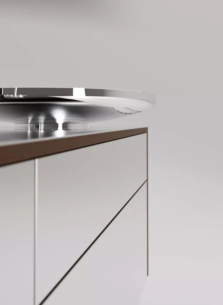 Agape UFO Aufsatzbecken aus Edelstahl, Durchmesser: 60cm, Höhe: 9,5cm, inklusive Ablaufgarnitur, edelstahl poliert - ACERUFO95A