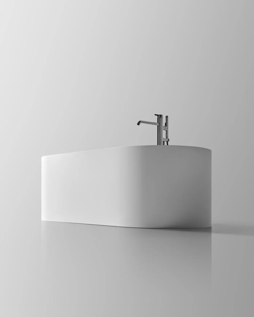 antoniolupi OASI freistehende Badewanne aus Cristalplant®, Breite: 180cm, Tiefe: 85cm, Höhe: 55cm, weiß matt-OASI40