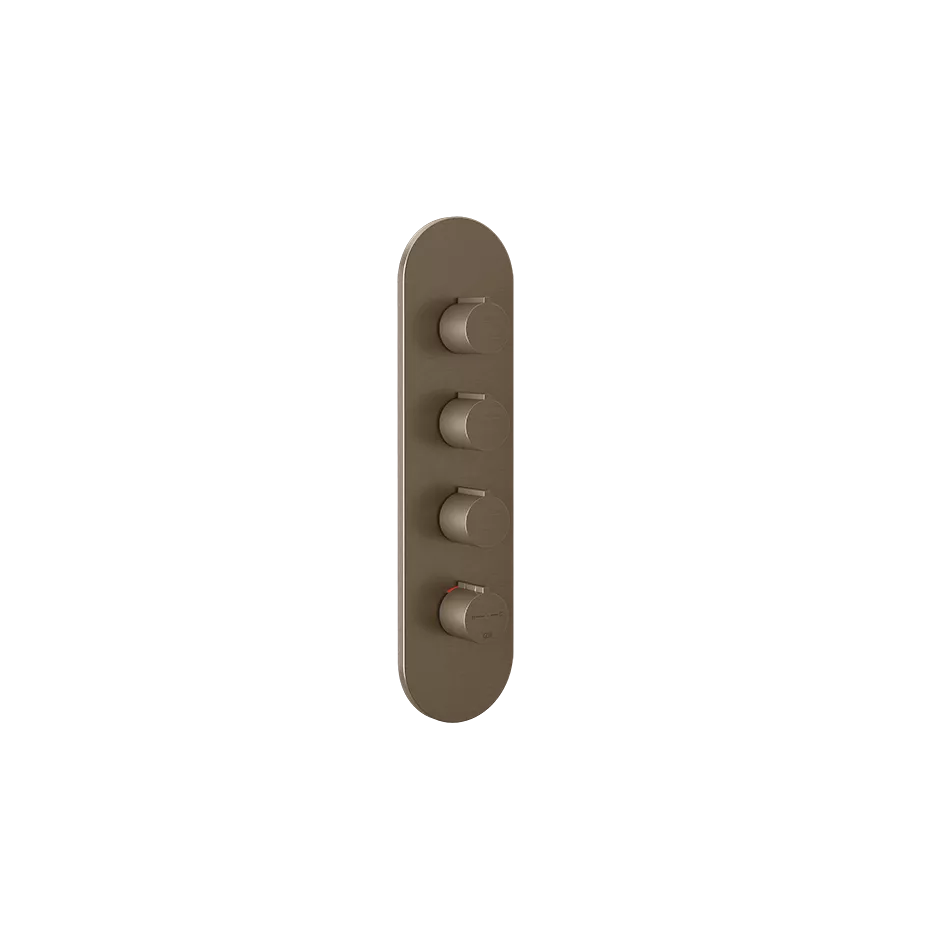 Gessi ANELLO Außenteil für Hochleistungsthermostat zur Wandmontage, 3-Wege, mit Abdeckplatte, Rückflussverhinderer und Wassermengenregulierung, coffee bronze gebürstet PVD - 43066761 Gessi ANELLO Außenteil für Hochleistungsthermostat zur Wandmontage, 3-Wege, mit Abdeckplatte, Rückflussverhinderer und Wassermengenregulierung, coffee bronze gebürstet PVD - 43066761