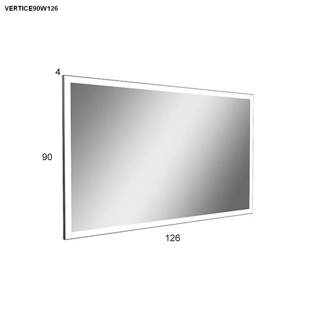 antoniolupi VERTICE rechteckiger LED-Spiegel, H:90cm, B:126cm, Lichtfarbe:4000K, neutralweiß-VERTICE90W126